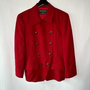 J McLaughlin for Sanyo Women's Vintage Double Breasted Wool Blazer Jacket Size 8